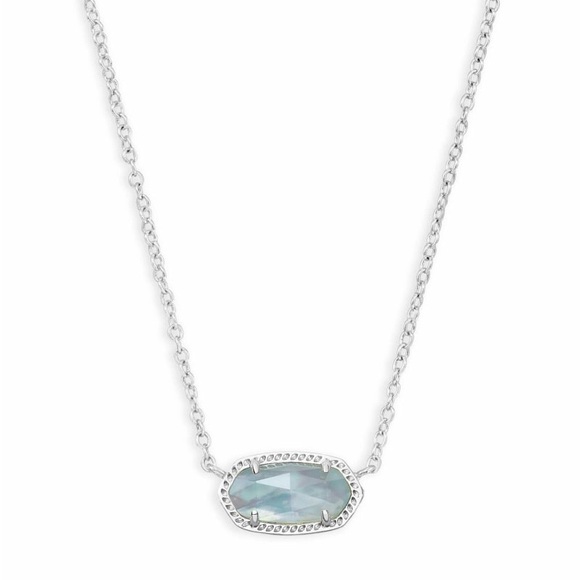 Kendra Scott Elisa Silver Pendant Necklace in Light Blue Illusion - Picture 1 of 4